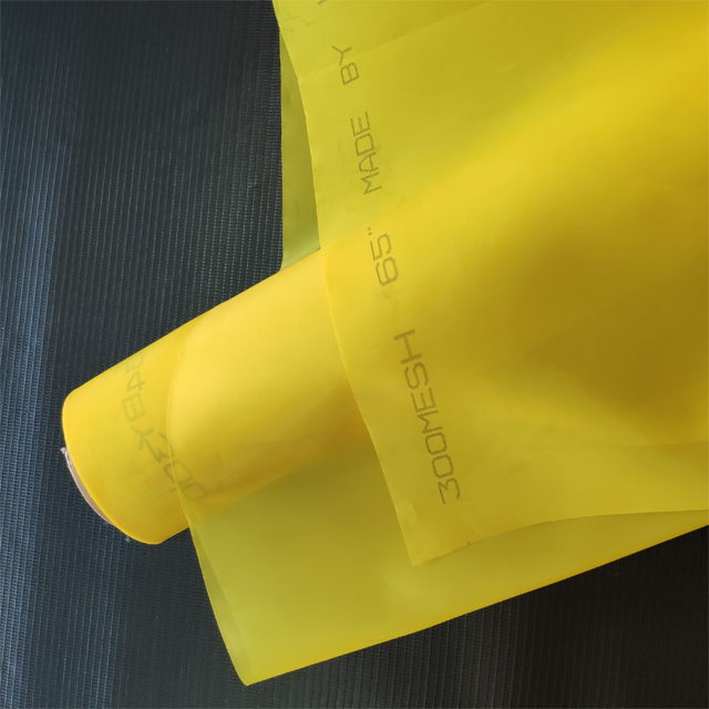 Malla de impresión de globo de alta tensión blanco y amarillo 140T-34